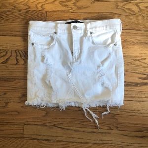 White jean skirt